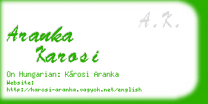 aranka karosi business card