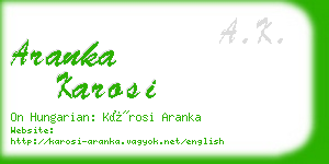 aranka karosi business card